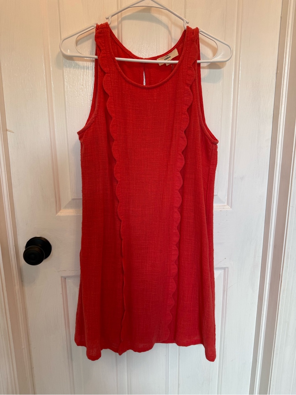 entro Bright Red Textured Sleeveless Top